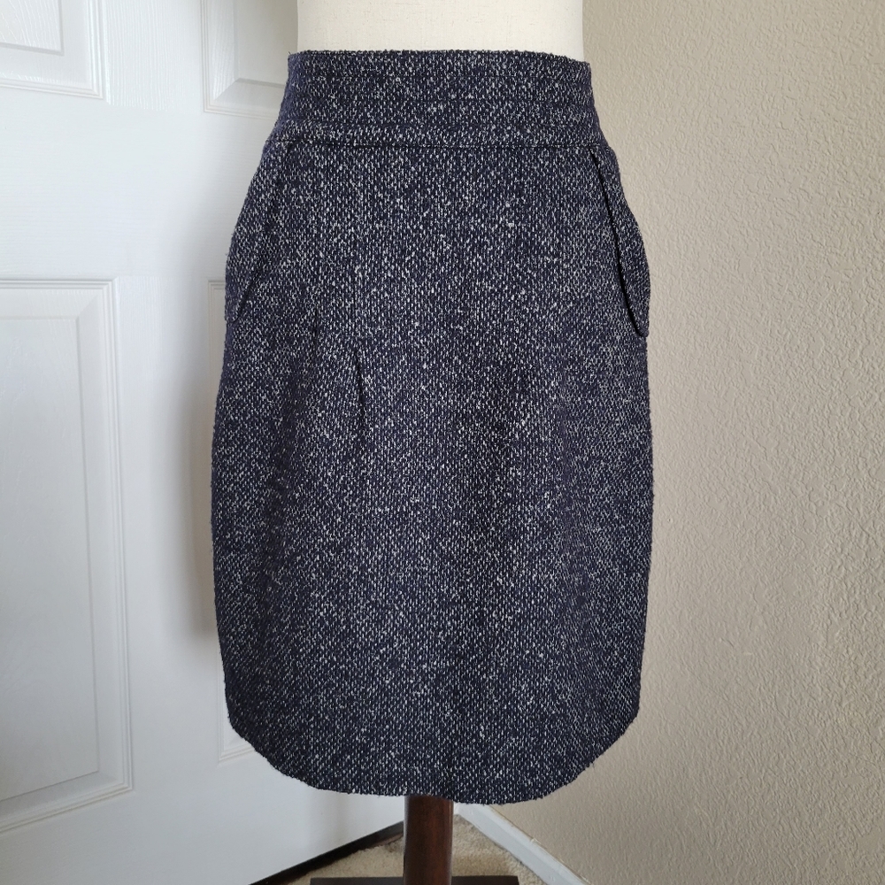 CAbi Tweed Pencil Skirt #738 Wool Blend Size 4